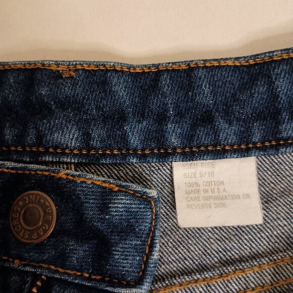 Gap Y2K Vintage High Rise Baggy Dark Blue Denim Jeans Juniors Size 9/10 - Picture 5 of 14